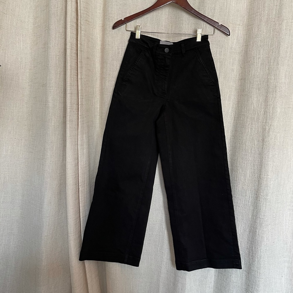 Everlane Black Wide Leg Cropped Pant size 00